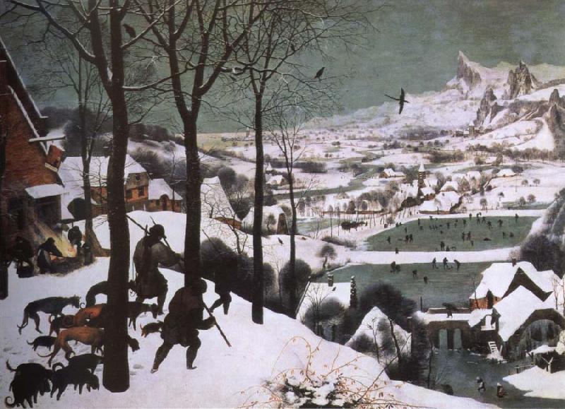 Pieter Bruegel hunters in the snow Sweden oil painting art